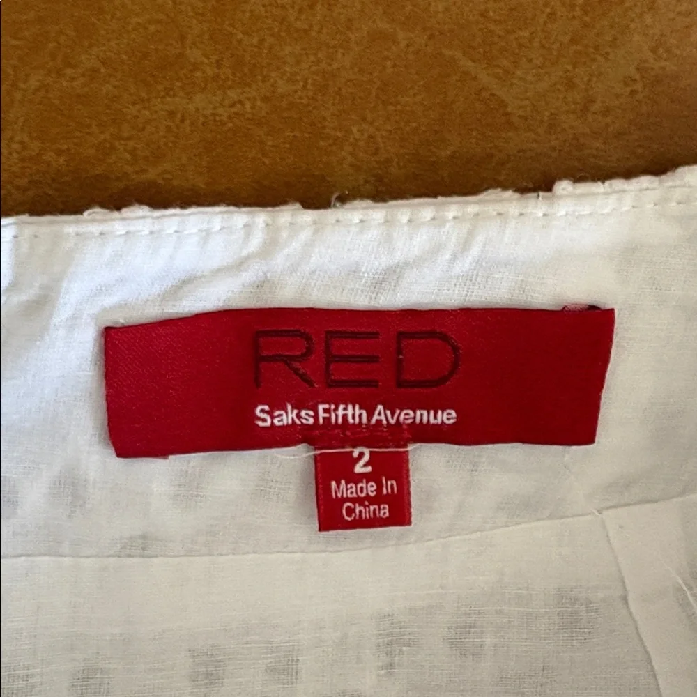 Saks Fifth Avenue White Lace Women Shorts - 100% Cotton - Size 2 - Picture 2 of 6